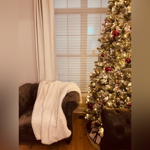 Crate and barrel sherpa faux fur throw. pottery barn,restoration hardware. New - Picture 6 of 7